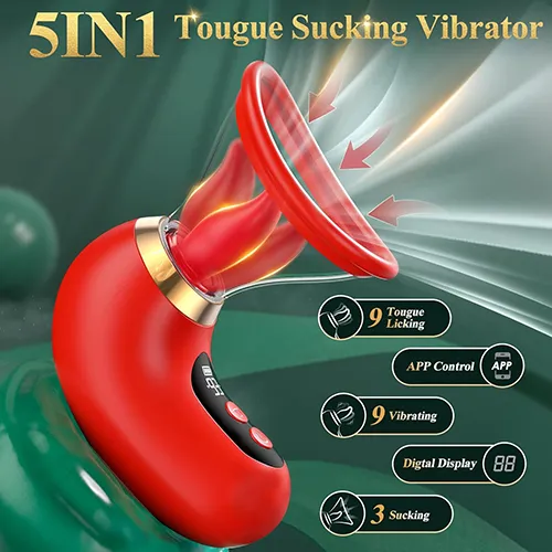 5IN1 Sucking Vibrator Rose Sex Toy