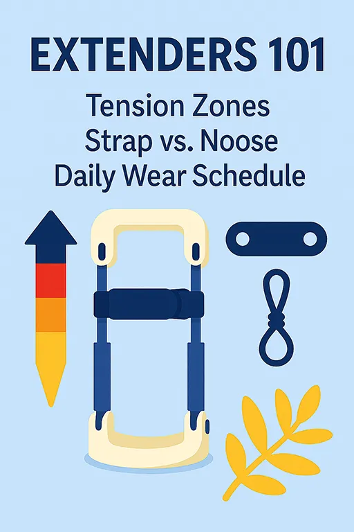 Penile extender tension and strap vs noose illustration